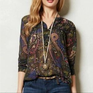 Dolan by Anthropologie Odessa Paisley Blouse sz Small